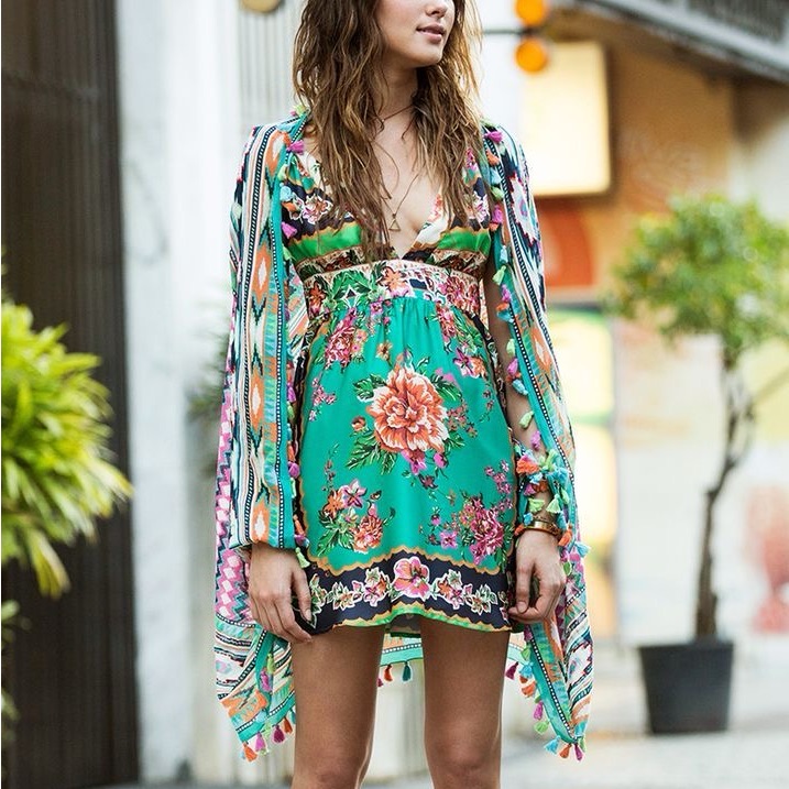 Farm Rio Mini Dress In Satin